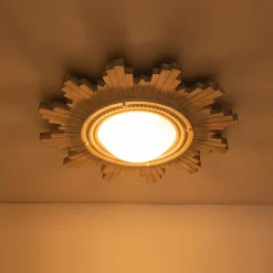 Antique Apollo Sunburst Sculpture Flush Mount / Wall Light