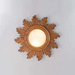 Antique Apollo Sunburst Sculpture Flush Mount / Wall Light
