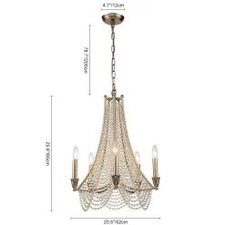 Antique Candle Style Crystal Bead Empire Chandelier