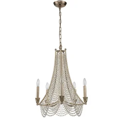 Antique Candle Style Crystal Bead Empire Chandelier