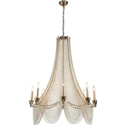 Antique Candle Style Crystal Bead Empire Chandelier