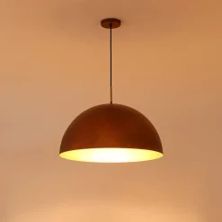 Antique Copper Style Iron Oversized Dome Pendant Light