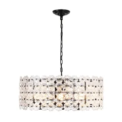 Art Deco Blossom Floral Cage Drum Lantern Pendant Light