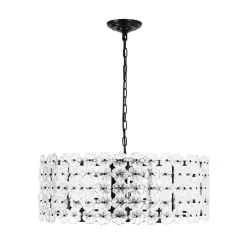 Art Deco Blossom Floral Cage Drum Lantern Pendant Light
