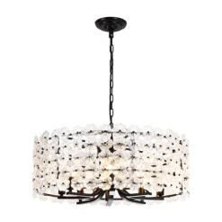 Art Deco Blossom Floral Cage Drum Lantern Pendant Light