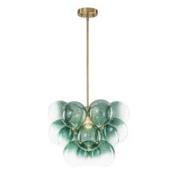 Art Deco Color 1-Light Cluster Glass Globe Bubble Chandelier
