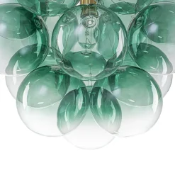 Art Deco Color 1-Light Cluster Glass Globe Bubble Chandelier