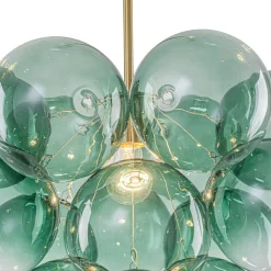 Art Deco Color 1-Light Cluster Glass Globe Bubble Chandelier