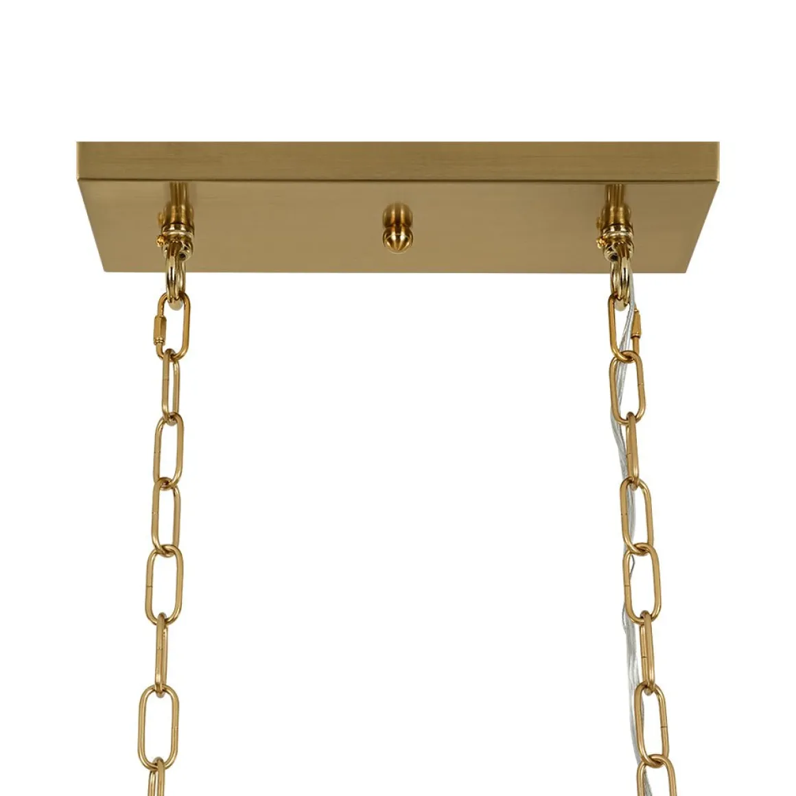 Art Deco Luxury Brass Crystal Linear Cage Island Chandelier