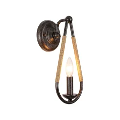 Barn 1-Light Hemp Rope Hanging Candle Style Wall Sconce