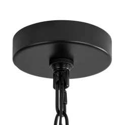 Black Gold Candle Style Leaf Vine Iron Orb Chandelier