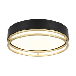 Black Gold Metal Round Dimmable LED Flush Mount Light 5CCT