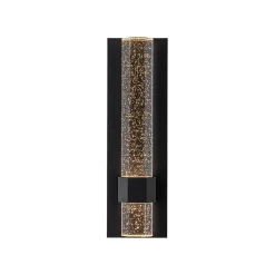 Black Linear Bubble Crystal Tube Dimmable LED Wall Light