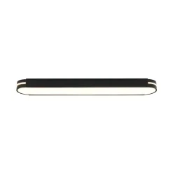Black Minimalist Oval Dimmable LED Flush Mount Light