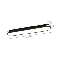 Black Minimalist Oval Dimmable LED Flush Mount Light