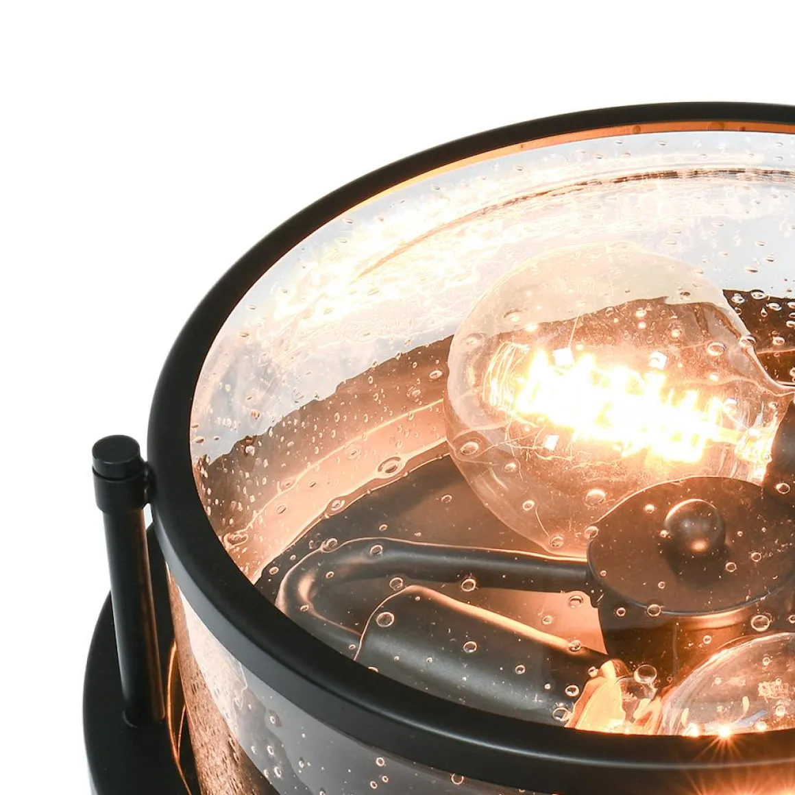 Black Seeded Glass Flush Mount