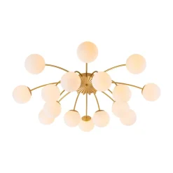 Bloom Dimmable Opal Glass Globe Bubble Semi Flush Chandelier