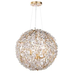 Bloom French Gold Blossom Crystal Floral Orb Chandelier