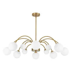 Bloom Frosted Glass Bubble Arched Arm Sputnik Chandelier