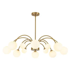 Bloom Frosted Glass Bubble Arched Arm Sputnik Chandelier