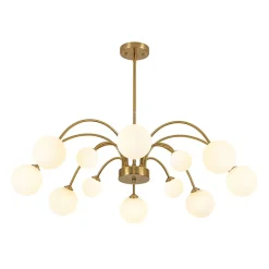 Bloom Frosted Glass Bubble Arched Arm Sputnik Chandelier