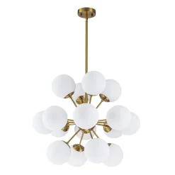 Bloom Frosted Glass Bubble Sphere Sputnik Chandelier