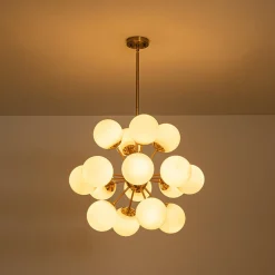 Bloom Frosted Glass Bubble Sphere Sputnik Chandelier