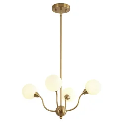 Bloom Frosted Glass Globe Bubble Brass Sputnik Chandelier