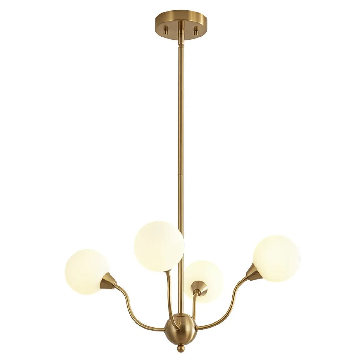 Bloom Frosted Glass Globe Bubble Brass Sputnik Chandelier