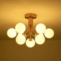 Bloom Frosted Glass Globe Tiered Bubble Sputnik Semi Flush