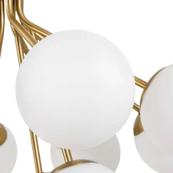 Bloom Opal Glass Bubble Tiered Sputnik Semi Flush Chandelier