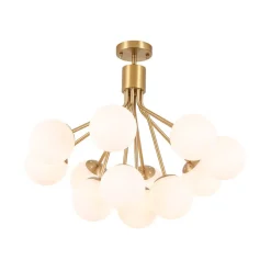 Bloom Opal Glass Bubble Tiered Sputnik Semi Flush Chandelier