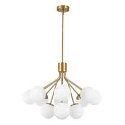 Bloom Opal Glass Bubble Tiered Sputnik Semi Flush Chandelier