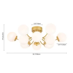 Bloom Tiered Frosted Glass Globe Bubble Semi Flush Chandelier