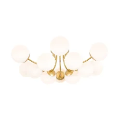 Bloom Tiered Frosted Glass Globe Bubble Semi Flush Chandelier