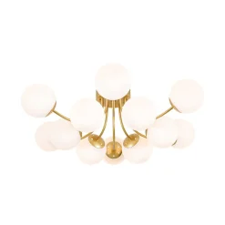 Bloom Tiered Frosted Glass Globe Bubble Semi Flush Chandelier