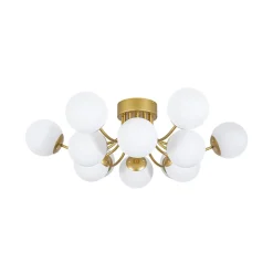 Bloom Tiered Frosted Glass Globe Bubble Semi Flush Chandelier