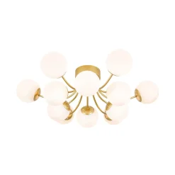 Bloom Tiered Frosted Glass Globe Bubble Semi Flush Chandelier