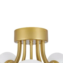 Bloom Tiered Frosted Glass Globe Bubble Semi Flush Chandelier