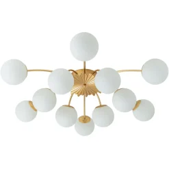 Blossom 12-Light Opal Glass Bubble Semi Flush Chandelier
