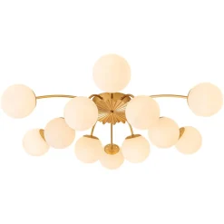 Blossom 12-Light Opal Glass Bubble Semi Flush Chandelier