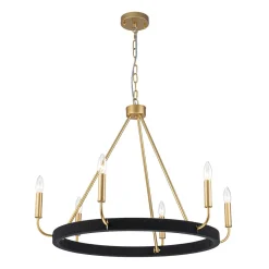 Boho 6-Light Woven String Candle Wagon Wheel Chandelier