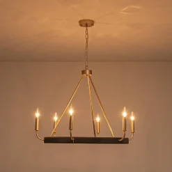 Boho 6-Light Woven String Candle Wagon Wheel Chandelier