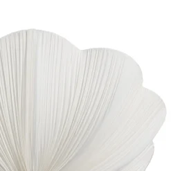 Boho Pleated Flower White Fabric Semi Flush Mount