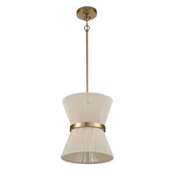 Boho 2-Tier Woven Thread Tapered Drum Pendant Light
