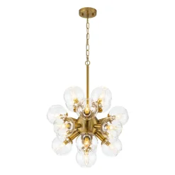 Brass Cluster Glass Globe Bubble Sphere Sputnik Chandelier