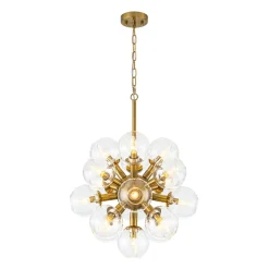 Brass Cluster Glass Globe Bubble Sphere Sputnik Chandelier