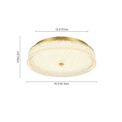 Brass Crystal Resin Art Dimmable LED Round LED Ceiling Light