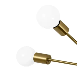 Brass 5-Light Tiered Linear Sputnik Semi Flush Mount