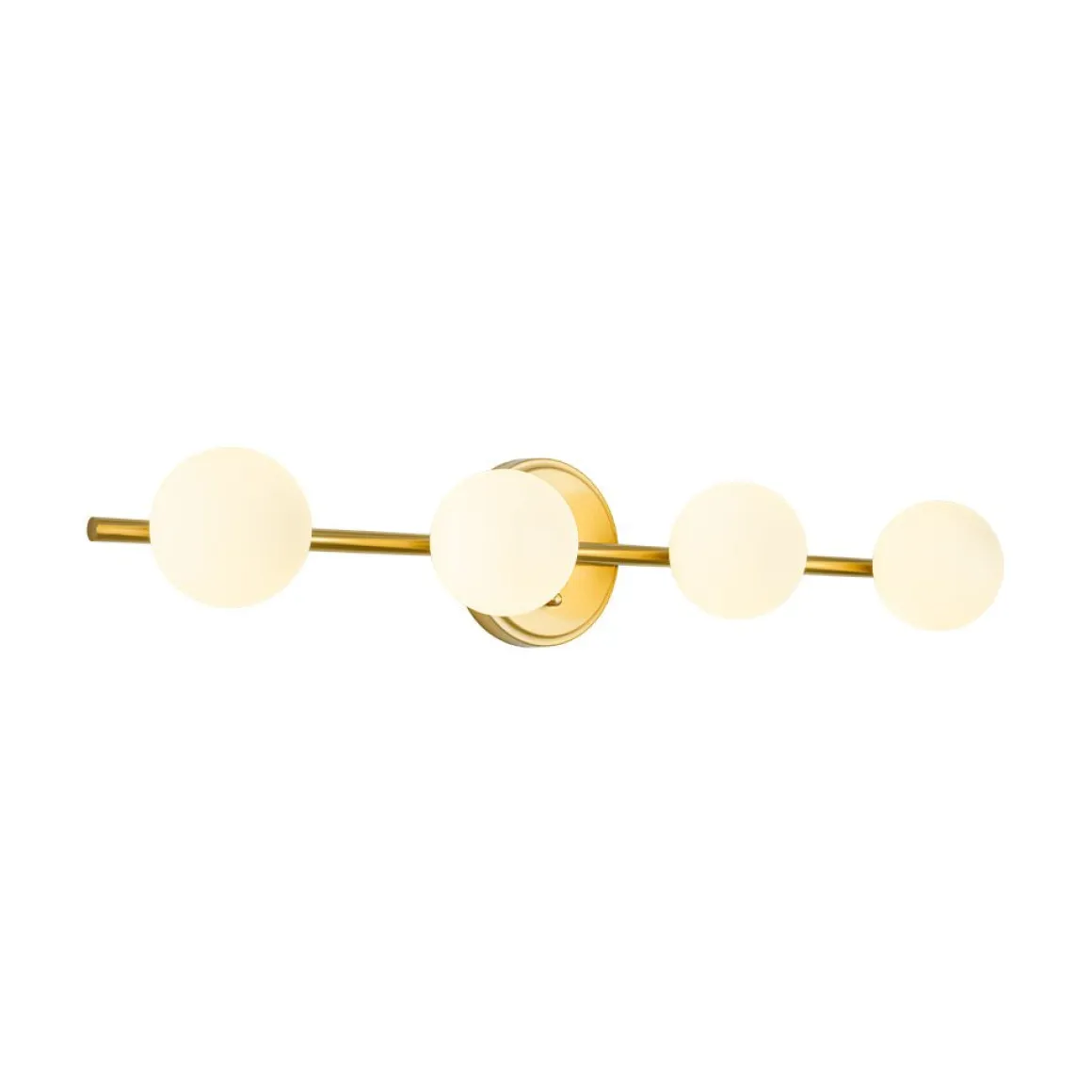 Brass Linear Opal Glass Globe Semi Flush Mount Vanity Light